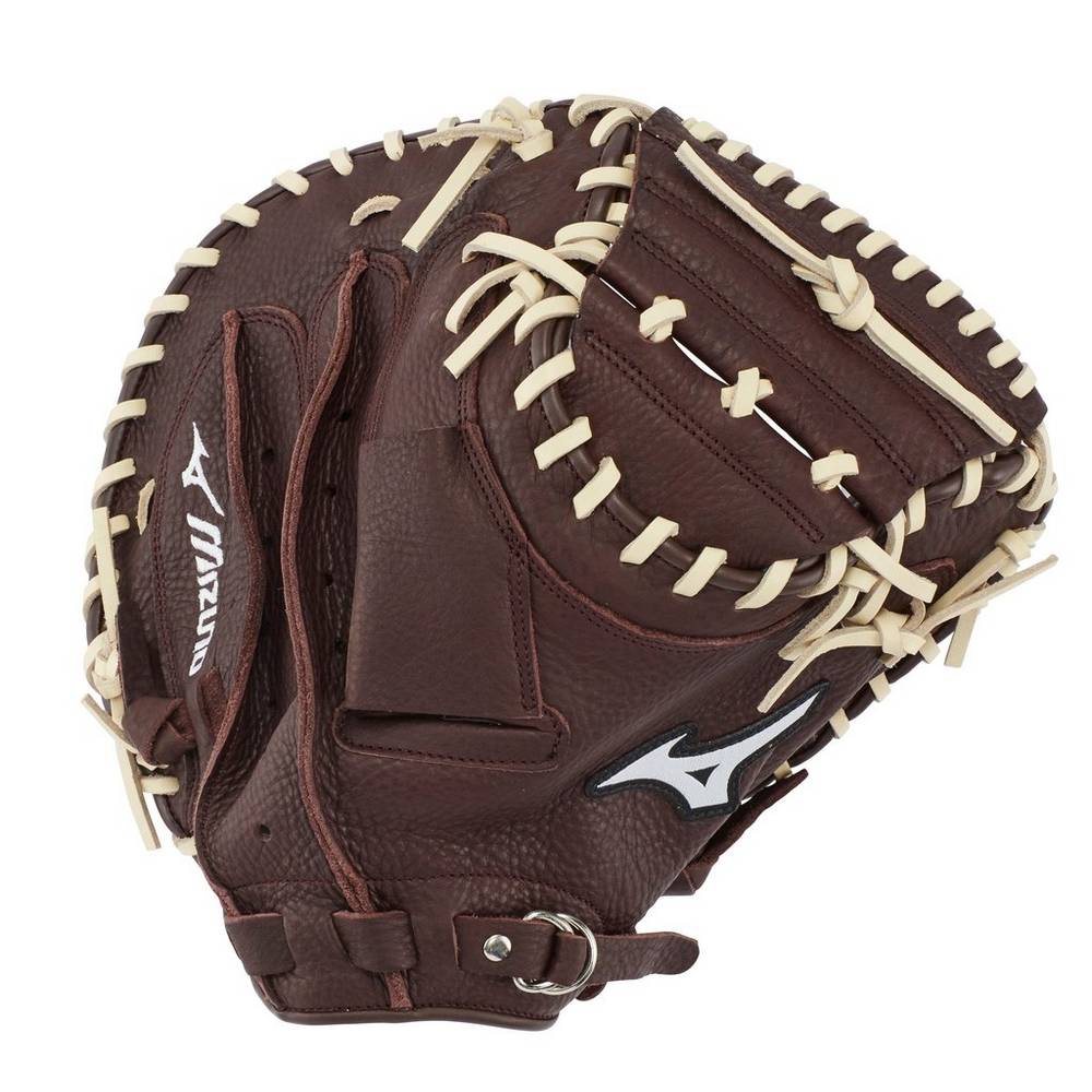 Mizuno Men's Franchise Series Baseball Catcher’s Mitt 33.5" Coffee/Silver (312736-FCL)